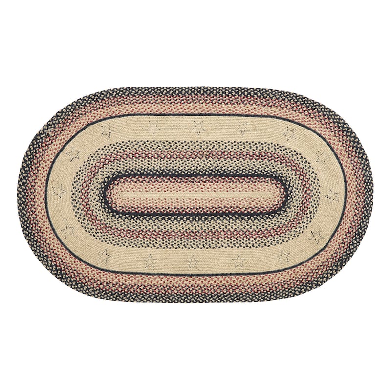 Colonial Star Jute Rug Oval w/ Pad 36x60 - 3'6"