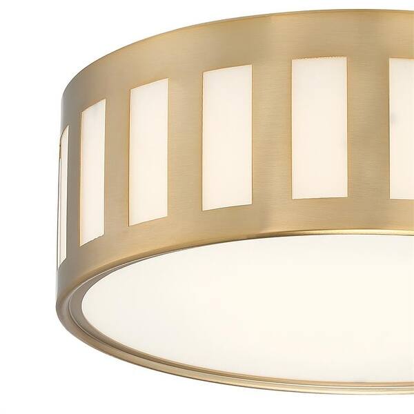 slide 2 of 2, Kendal 3 Light Vibrant Gold Ceiling Mount - 14''W x 5''H