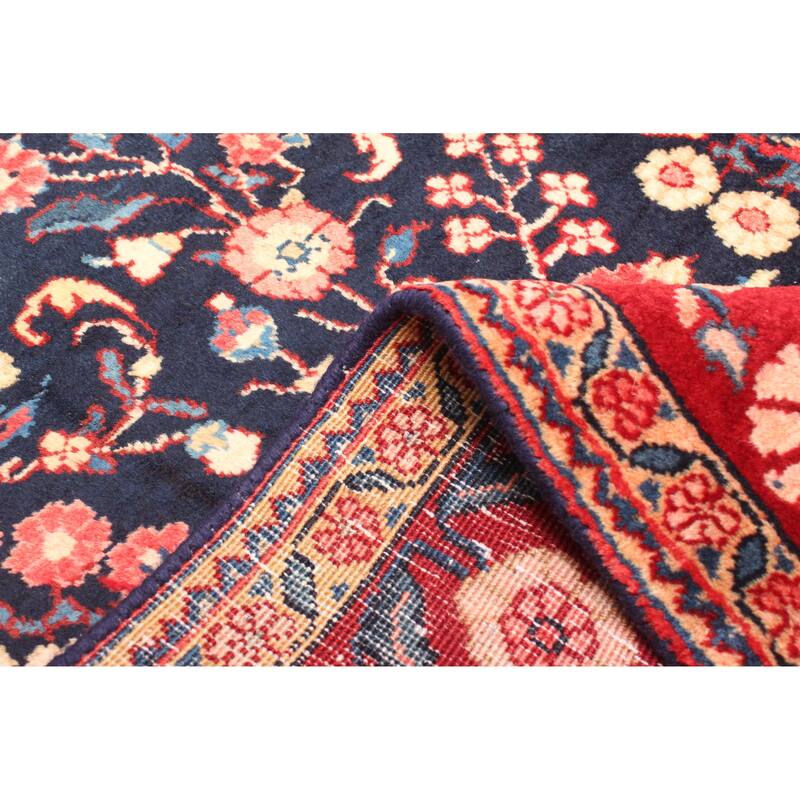 ECARPETGALLERY Hand-knotted Kayseri Navy Wool Rug - 4'5 x 7'7