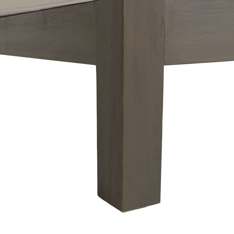 Roomfitters X-Back Corner Bench with Coffee Table, Outdoor Wooden Patio Sofa with Cushions for Garden or Porch