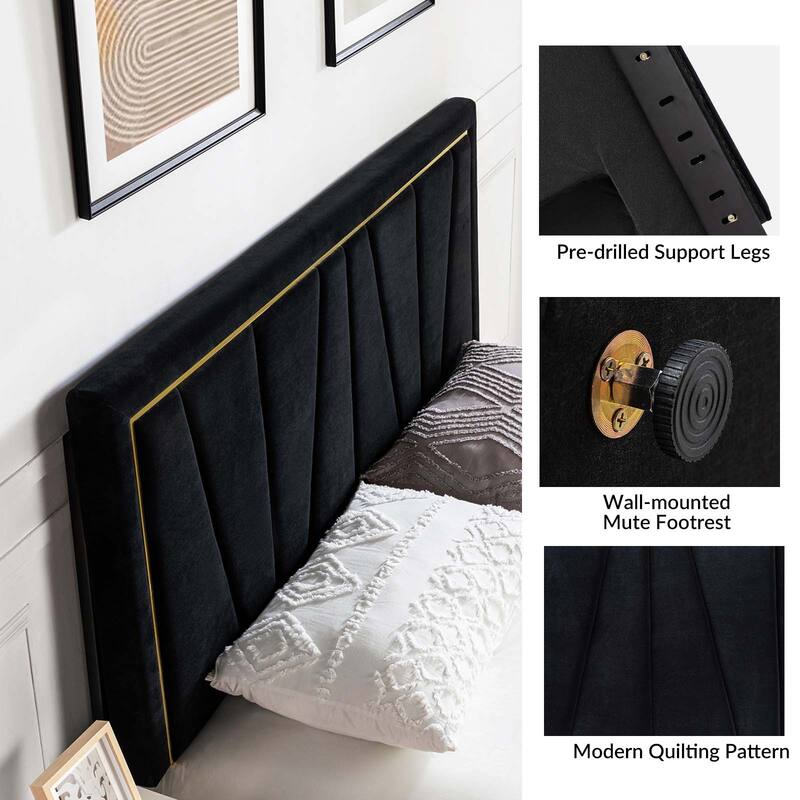 Eberhard Upholstered Tufted Contemporary Adjustable Wall-Mounted Headboard By HULALA HOME