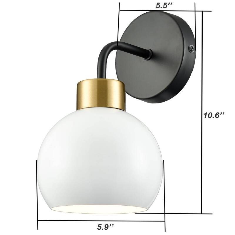 Este Modern Bathroom Vanity Light White Globe Wall Sconce 1-Light