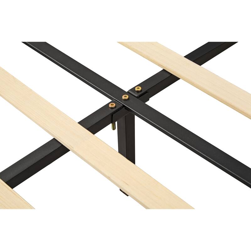 Royal Blue Velvet Bed Frame Vertical Channel Tufted Wingback Headboard Upholstered Platform Bed Wooden Slats