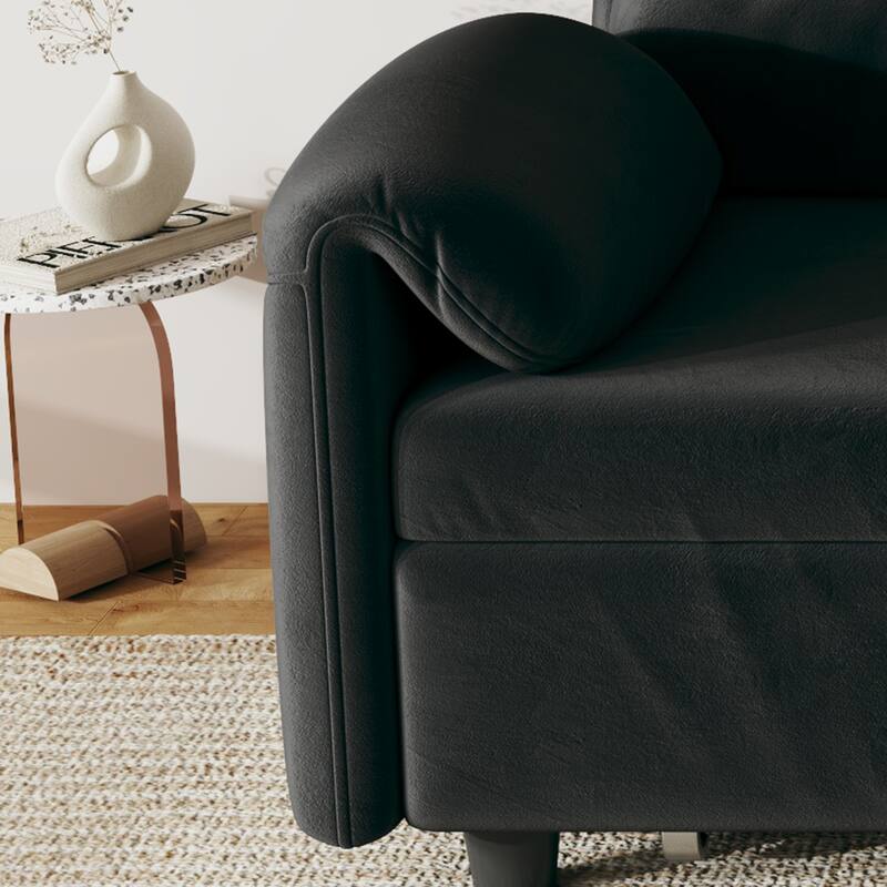 Sofa at the Forefront: 54-inch Velvet Sofa Bed for Multi-purpose Living Spaces, Featuring a Retractable Bed