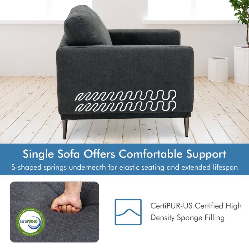 Costway Modern Upholstered Accent Chair Single Sofa Armchair Living