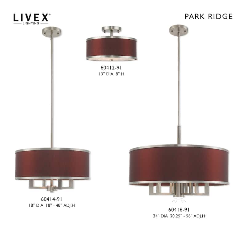 Livex Lighting 2-light Fabric Shade Ceiling Mount, 60422, 62627, 60412, 60402