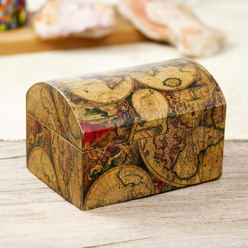 Novica Handmade Old World Decoupage Decorative Box