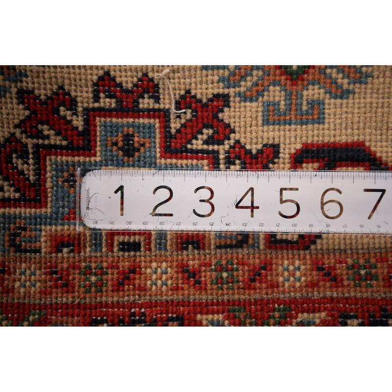 Geometric Kazak Accent Rug Hand-Knotted Wool Carpet - 2'0" x 3'0"