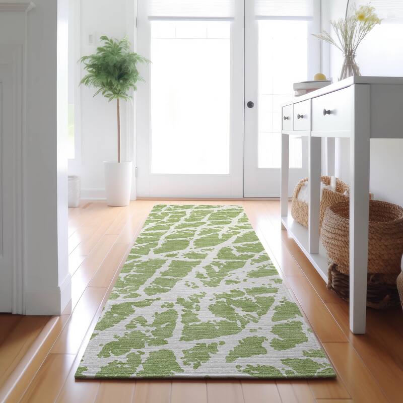 Premium Washable Super Soft Modern Crackle Mayfield Rug - Aloe - 2' 3" x 7' 6" - Runner