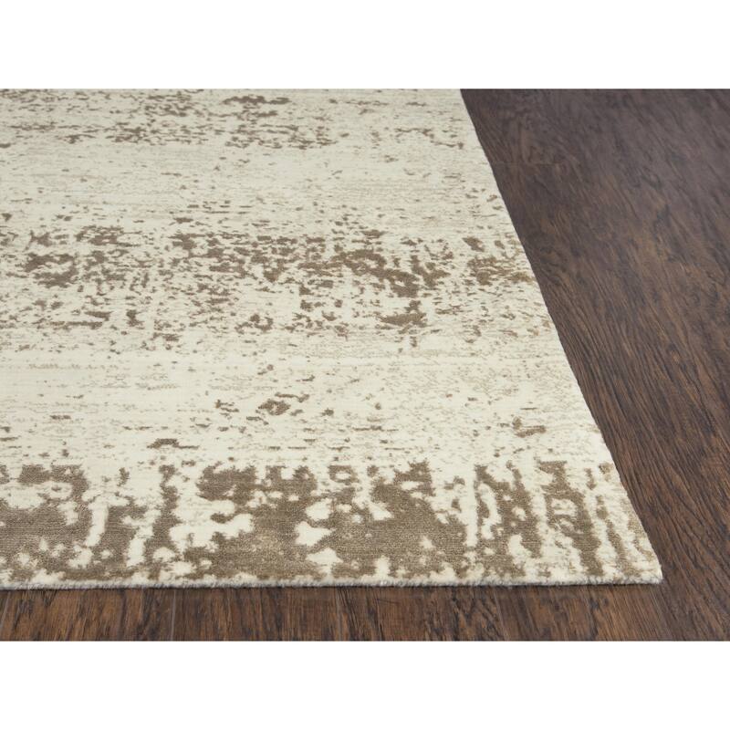Alora Decor Radiant Abstract Wool Blend Area Rug - 8' Runner - Beige