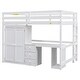 preview thumbnail 13 of 28, Full Size Wood Loft Bed with Wardrobe, Desk and Drawers