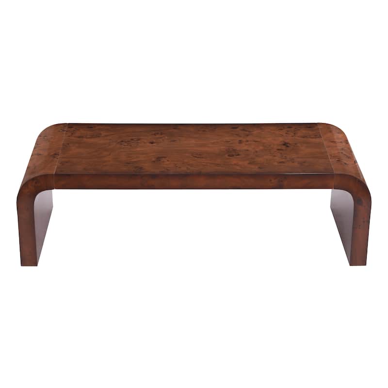 Christopher Knight Home - Burri Modern 53.7" Rectangular Waterfall Coffee Table with Curved Edges, Versatile for Living Areas
