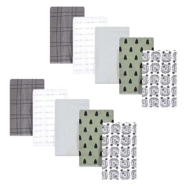 slide 1 of 1, Hudson Baby Infant Boy Cotton Flannel Burp Cloths, Beary Cute, One Size - Beary Cute - One Size One Size - Beary Cute