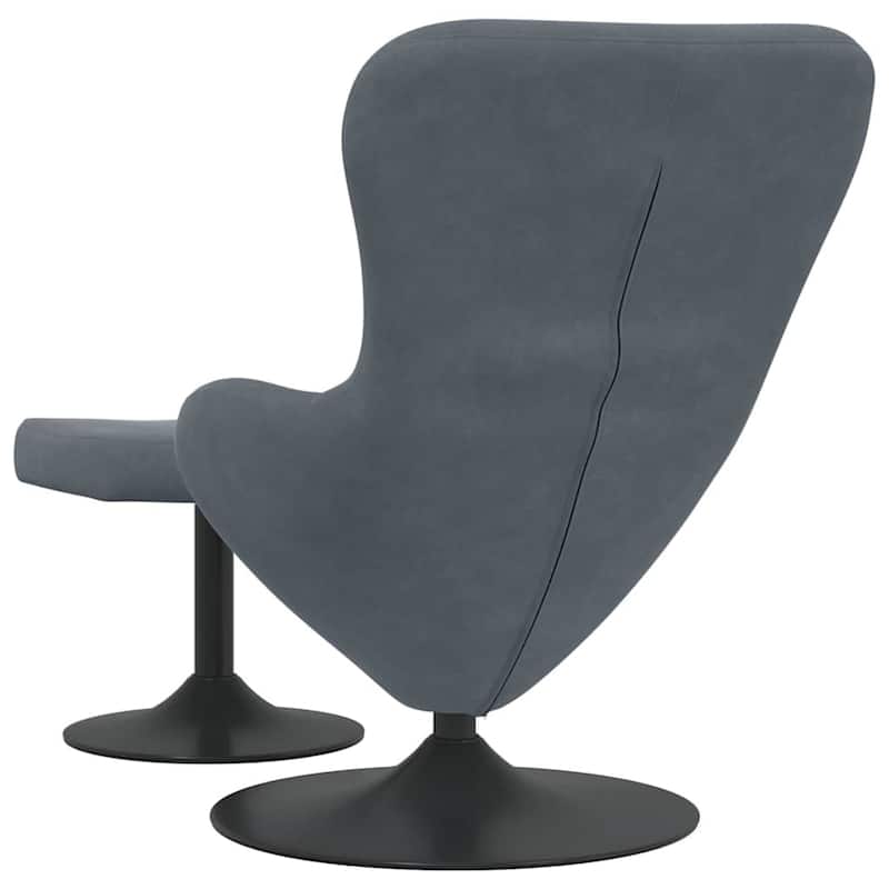 vidaXL Egg Chair Black/ Dark/Light Grey Velvet - 24.8 x 28.7 x 35.4
