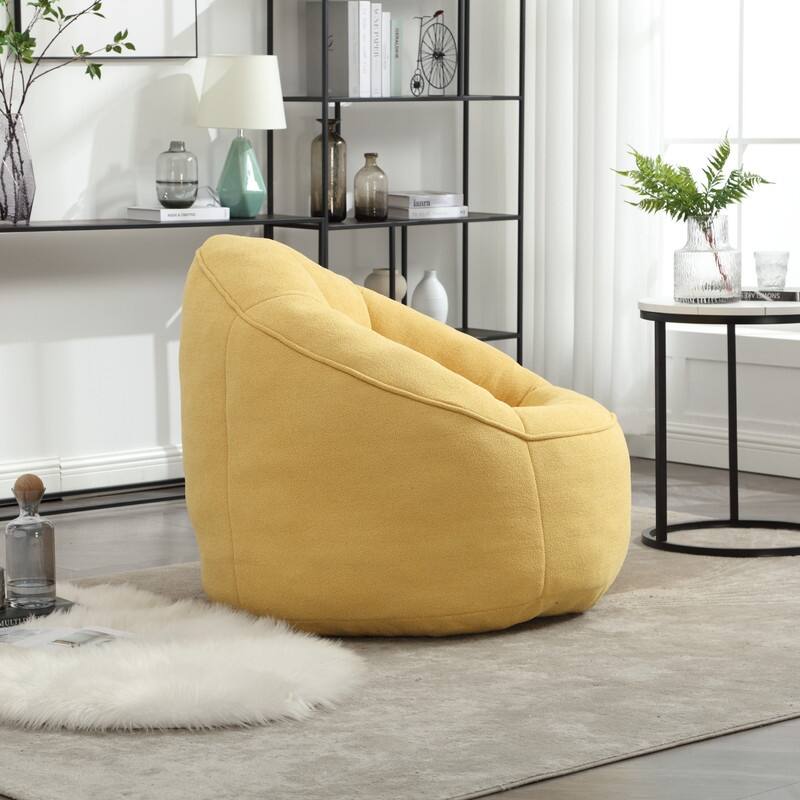 Compressed Foam Bean Bag Chair with Footrest - Plush Lounger for Modern Living Spaces
