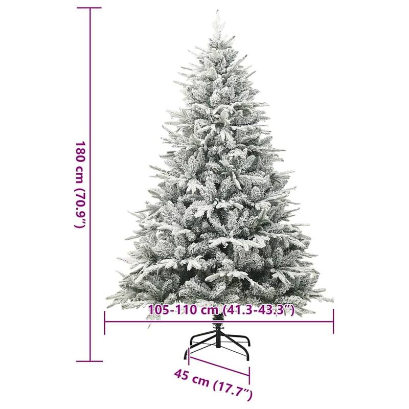 vidaXL Artificial Pre-lit Christmas Tree Green 70.9" PVC and PE