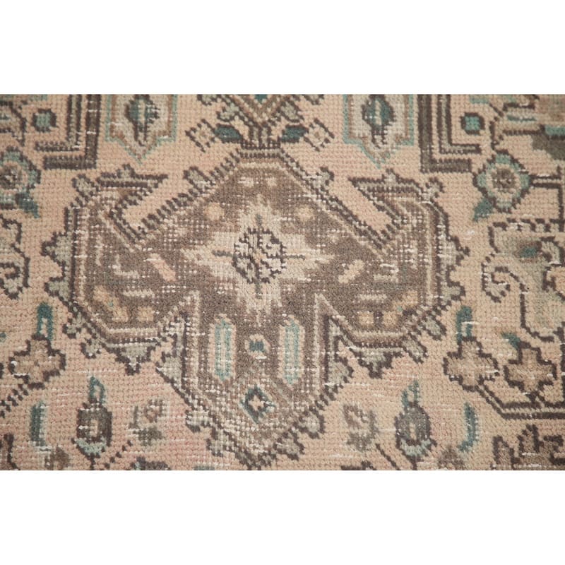 Hand Knotted Oriental 100% Wool Carpet Traditional Medallion Peach Tabriz Area Rug - 9' 8'' X 6' 4''