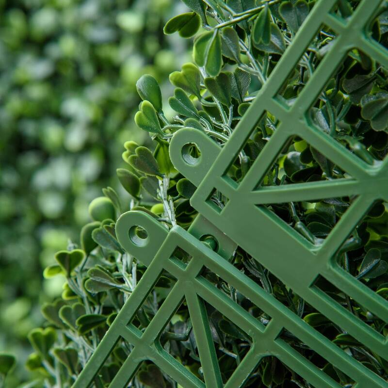 12PCS 20" x 20" Wall Greenery Backdrop, Light Green - Four-Leaf Clover