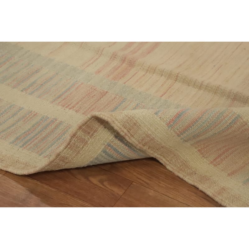 Hand Woven Oriental 100% Wool Carpet Southwestern Tribal Oranges & Rust Kilim Area Rug - 9' 0'' X 5' 9''