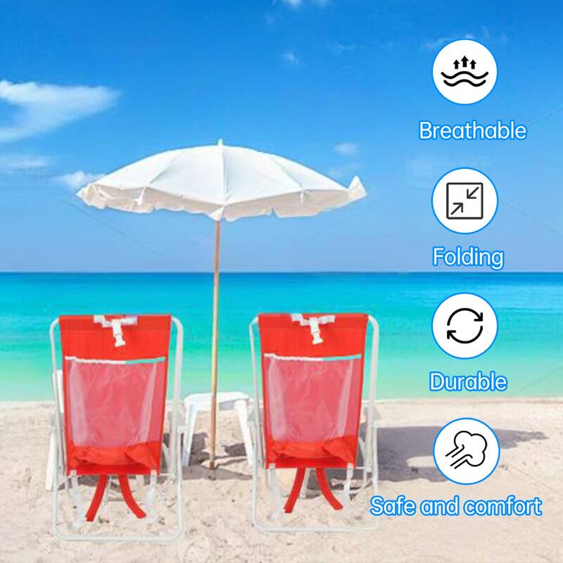 300LB Capacity Backpack Beach Chair Lightweight Reclining Aluminum Frame
