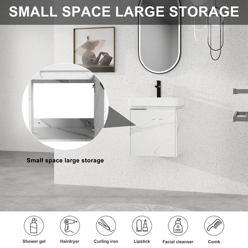 Beingnext 16''/20''/24"/30"/36" Bathroom Vanity with Sink, Floating Bathroom Vanity with Soft Close Door