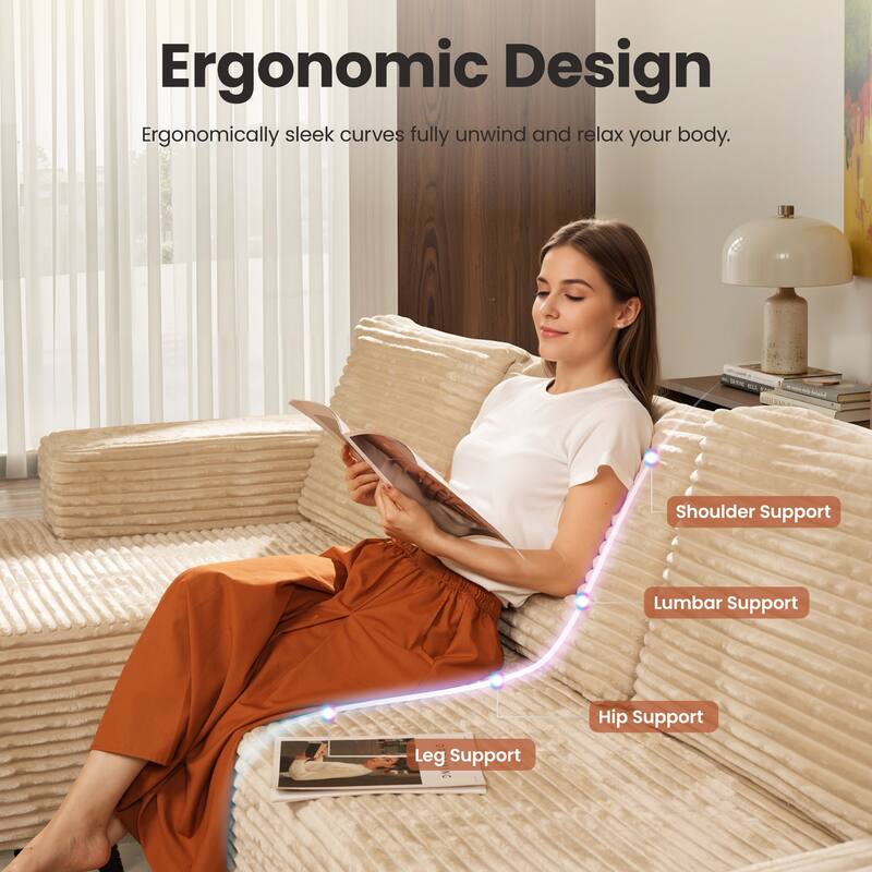 ​​OVIOS Lazy Chaise Lounge Sofa with Ottoman​