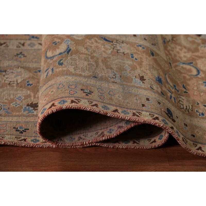 Orange Mashad Persian Area Rug Hand-Knotted Wool Carpet - 9'5"x 12'5"