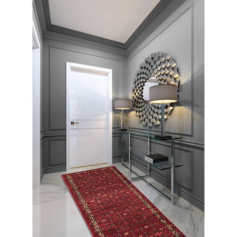 ECARPETGALLERY Hand-knotted Andelz Red Wool Rug - 2'9 x 9'9