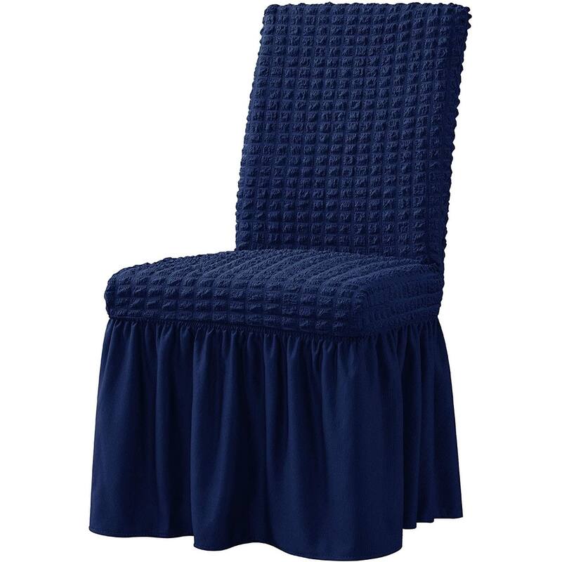 Subrtex Set-of-2 Stretch Dining Chair Cover Ruffle Skirt Slipcovers