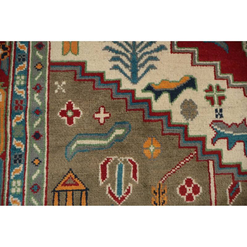 Hand Knotted Oriental 100% Wool Carpet Traditional Medallion Multi-Colored Heriz (serapi) Area Rug - 10' 0'' X 8' 2''