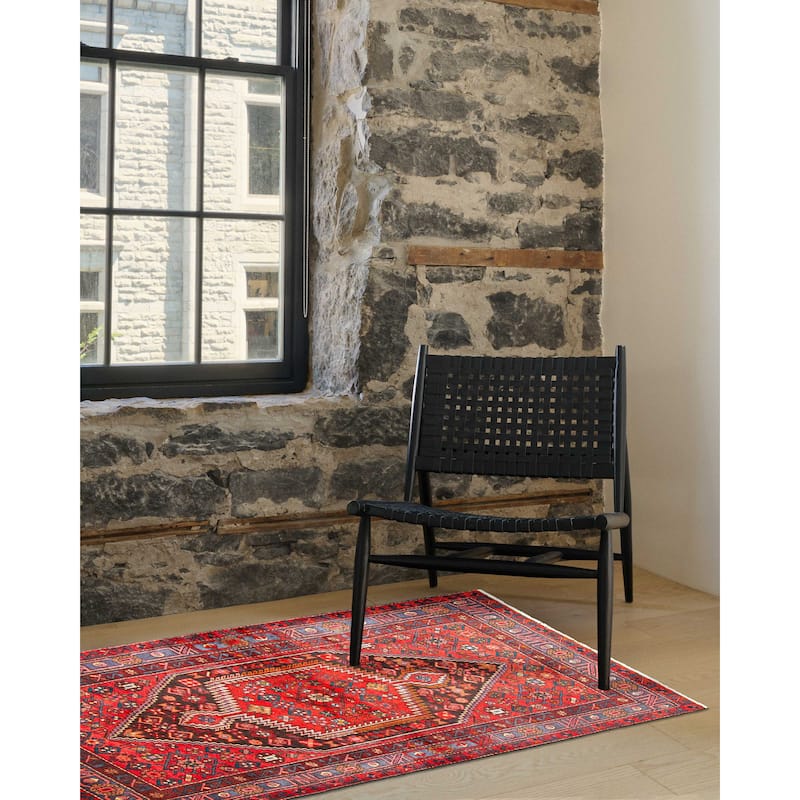 ECARPETGALLERY Hand-knotted Andelz Red Wool Rug - 4'5 x 7'5