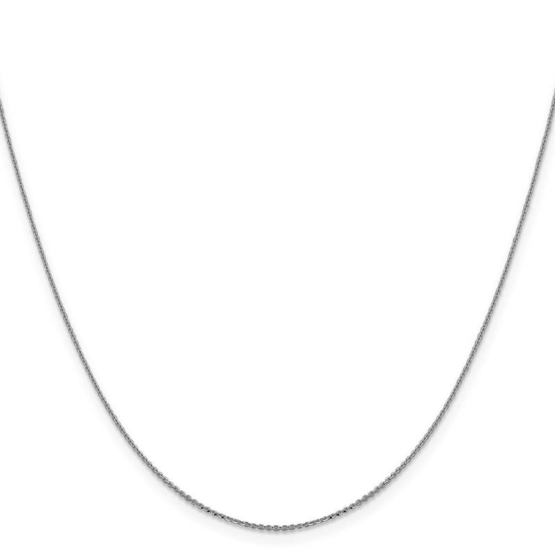 Curata Italian 14k White Gold 1mm Diamond-Cut Cable Chain Necklace Options: 16 18 20