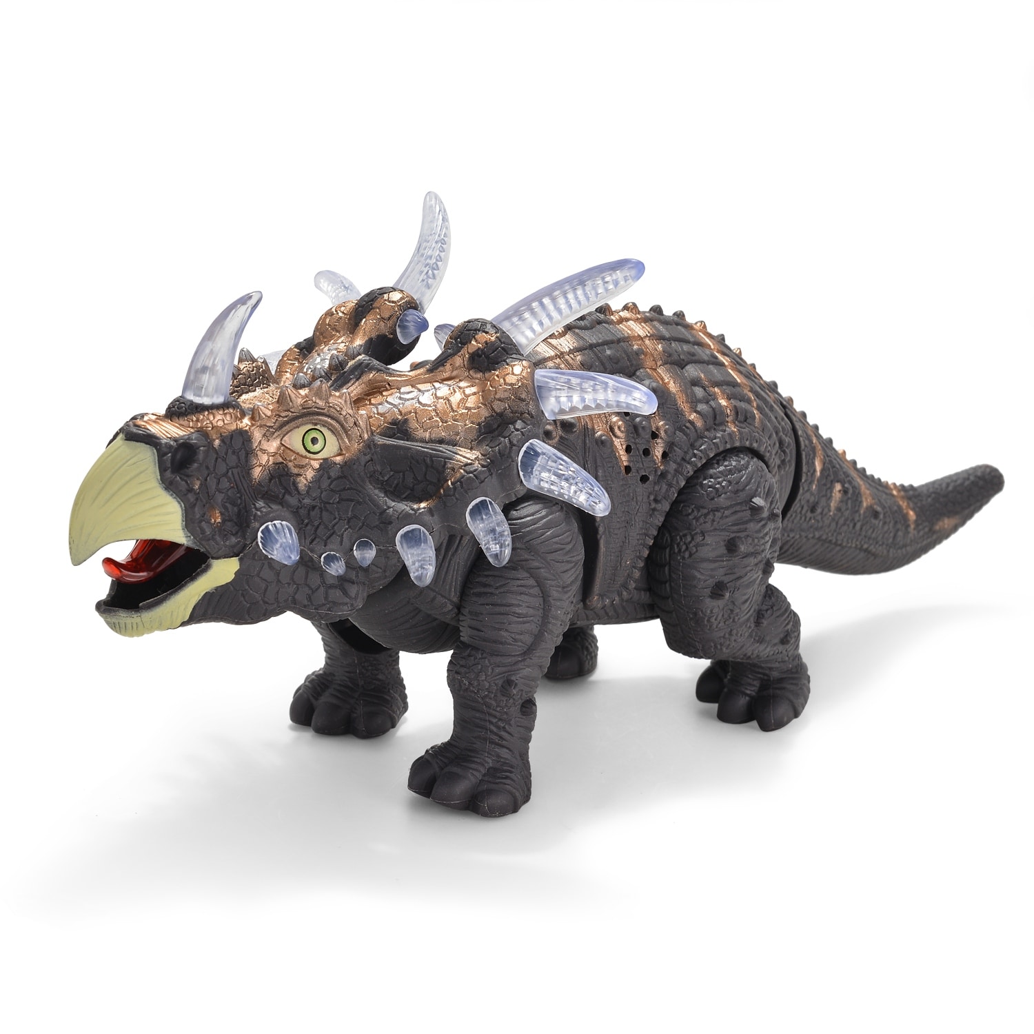Walking Triceratops Dinosaur Figure With Light Up Toys Figure Sound Real Move US
