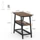 End Table, Side Table with 3-Tier Storage Shelf,