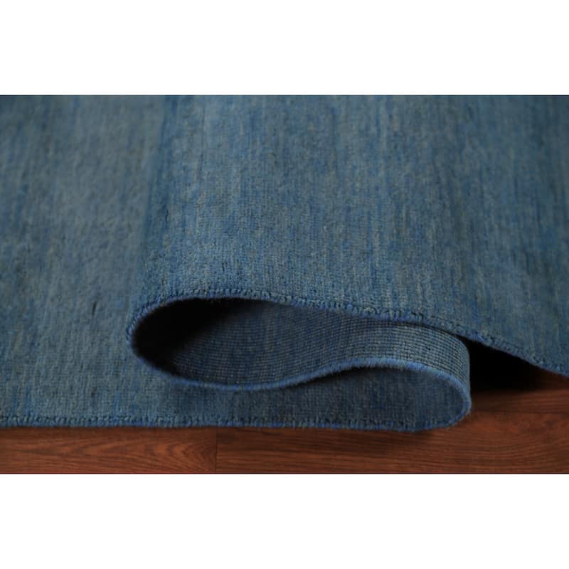 Light Blue Modern Gabbeh Oriental Area Rug Handmade Wool Carpet - 6'10" x 9'9"