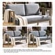 preview thumbnail 180 of 195, Outdoor Teak Solid Wood Patio Furniture Set Loveseat Armchair Table Collection