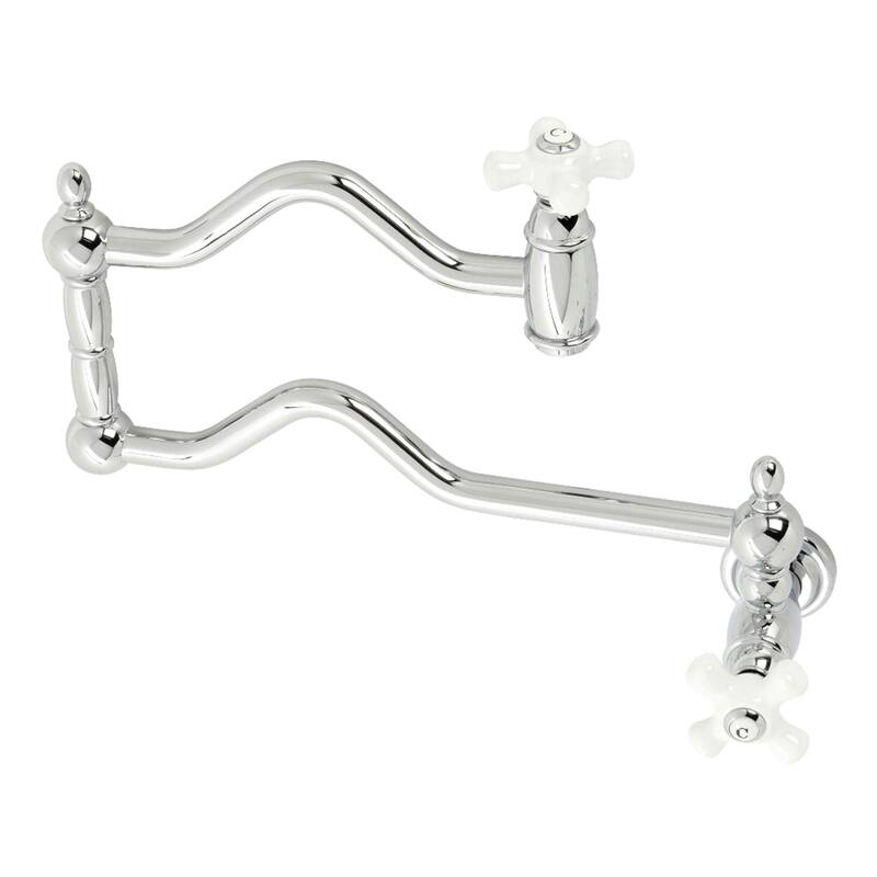 Kingston Brass Heritage Wall Mounted Pot Filler Faucet - Polished Chrome