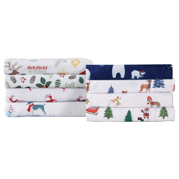 Linery Co. Christmas Turkish Cotton Double Brushed Flannel Bed Sheet Set On Sale Bed Bath Beyond 32254139