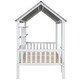 preview thumbnail 11 of 13, Twin Size Wood House Bed with 2-Tier Storage Shelves,House-shaped Design Kids Bed Frame