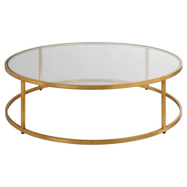 slide 2 of 6, Uttermost Radius Modern Circular Coffee Table - 48"W x 15"H x 48"D