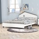 preview thumbnail 1 of 11, Full Size Wood Platform Bed with House-Shaped Headboard White
