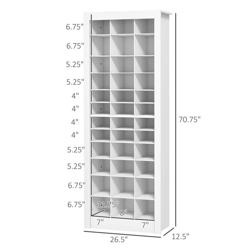 Slim Shoe Storage Rack Cabinet Organizer with Open Cubes, Stores 36 Pairs, Shoe Shelf Ideas for Entryway, Bedroom and Hallway