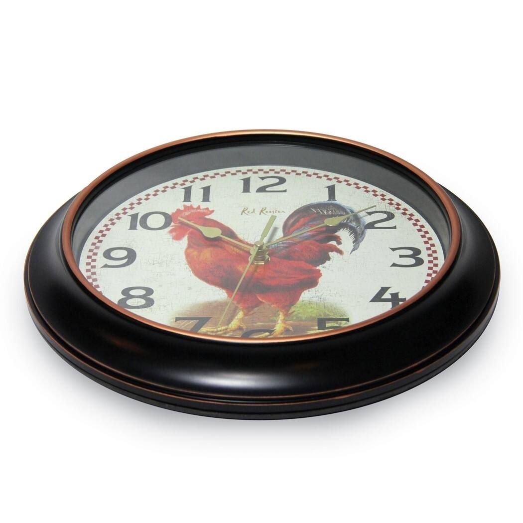 Curata Rotterdam Rooster Dial Quartz Wall Clock with Silent Movement