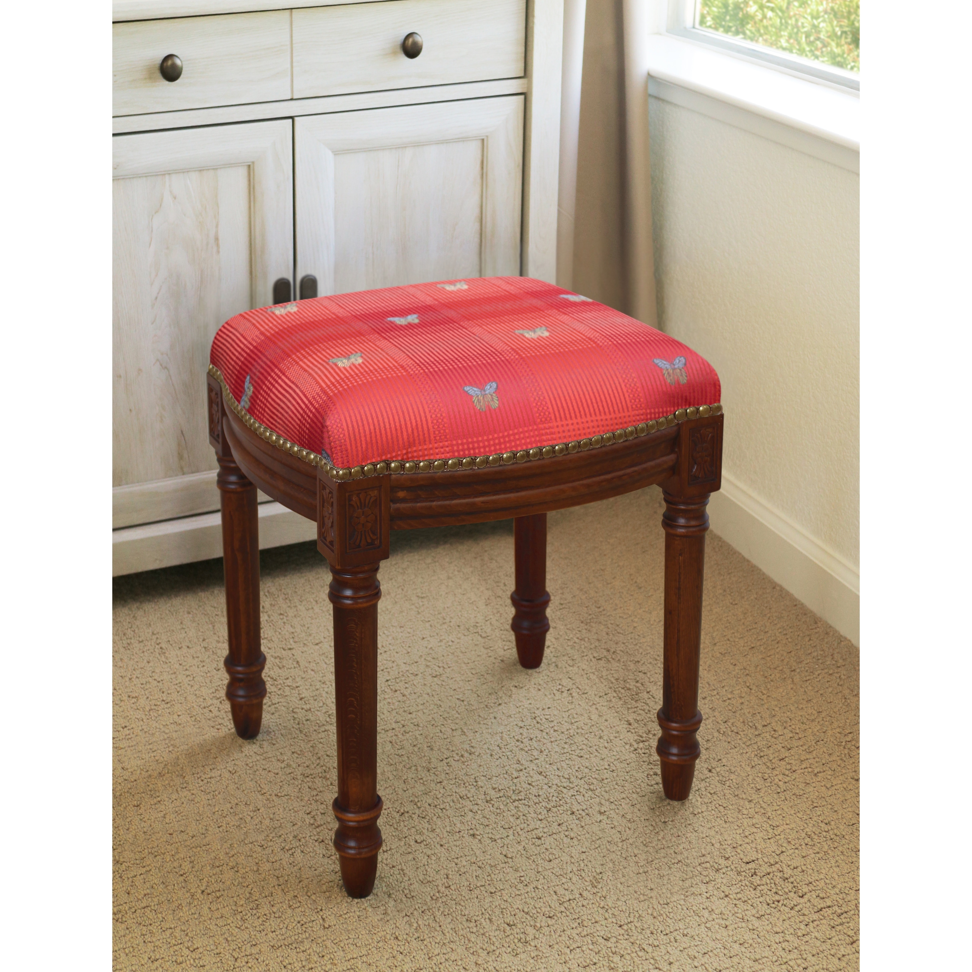 Red dressing hotsell table stool