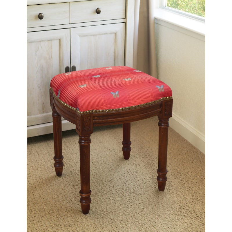 Red Butterfly Vanity Stool