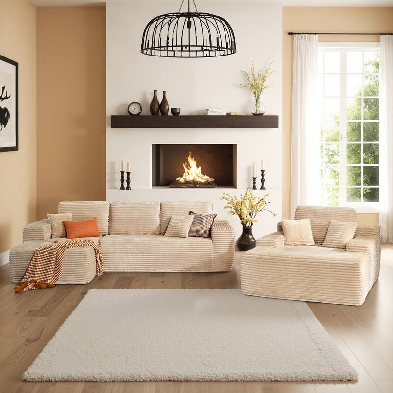 ​​OVIOS Modern Minimalist No-Assembly Living Room Set​