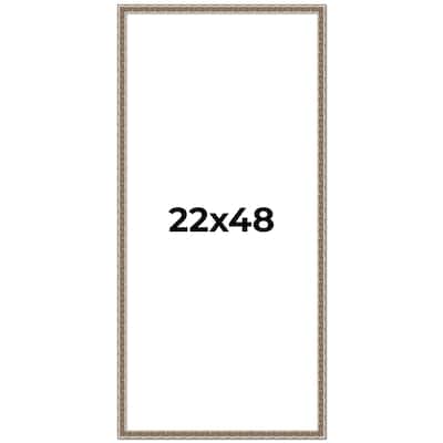 22x48 Frame Silver Versailles Ornate Solid Wood Picture Frame | 1 Inch
