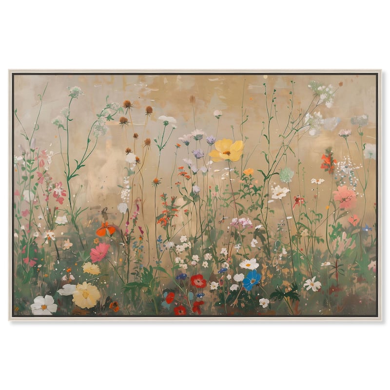 In the Golden Bloom Canvas by Art Remedy - Silver - 36" x 24"