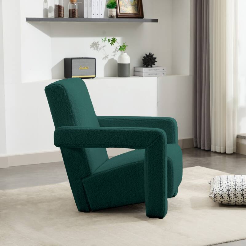 Sherpa Adirondack Chair for Living Room, Upholstered Accent Chair