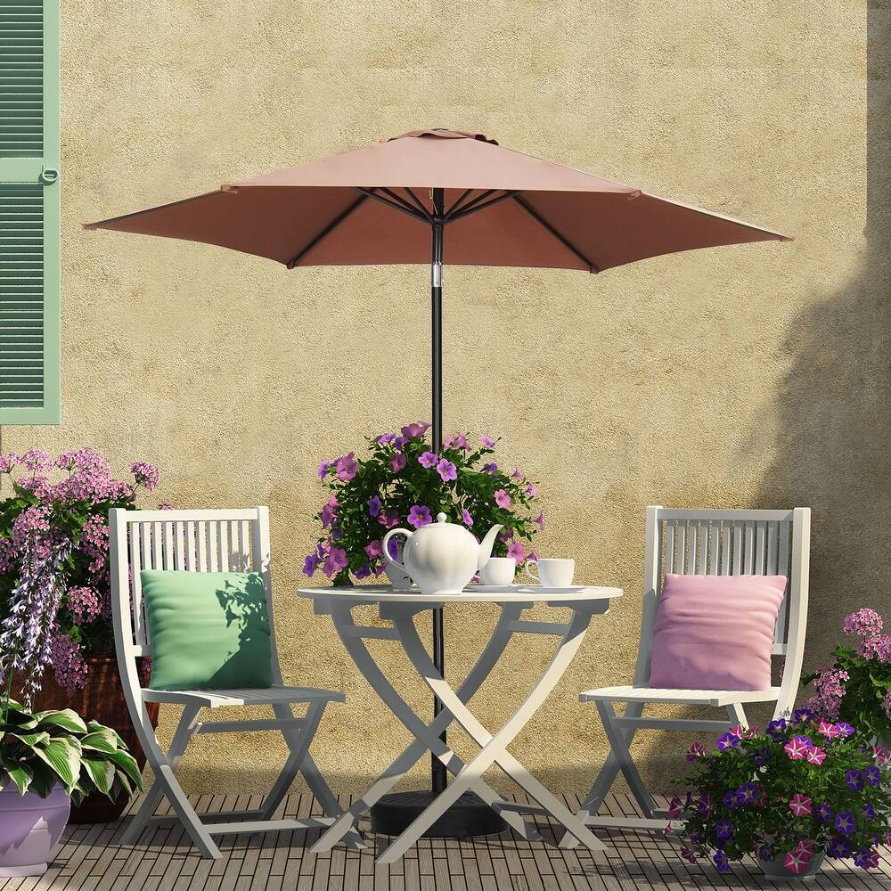 Autlaycil 9ft Patio umbrella With Base And Push-Button Tilt & Crank
